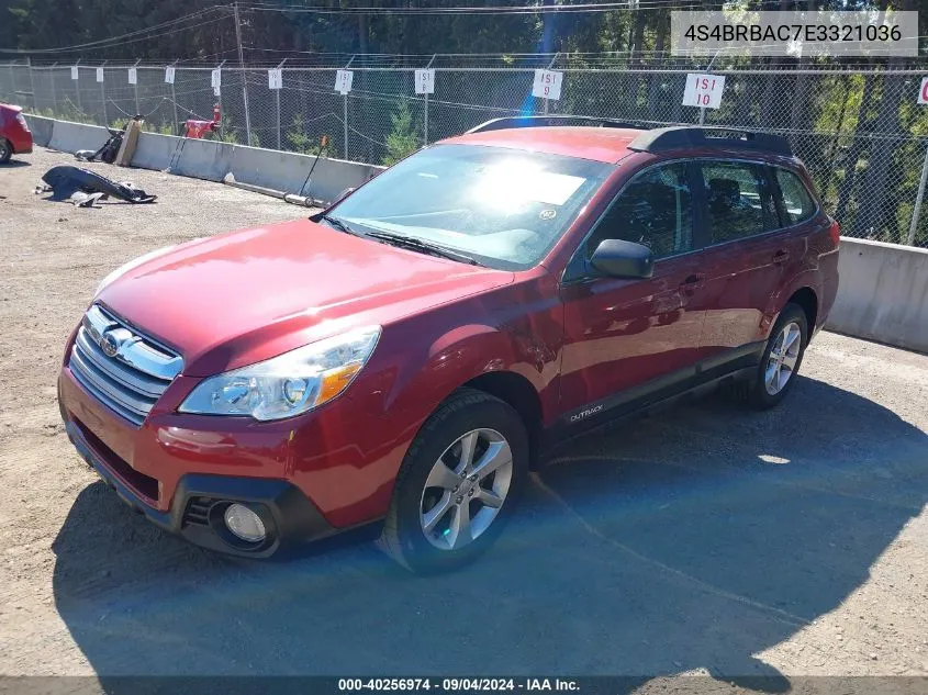 2014 Subaru Outback 2.5I VIN: 4S4BRBAC7E3321036 Lot: 40256974