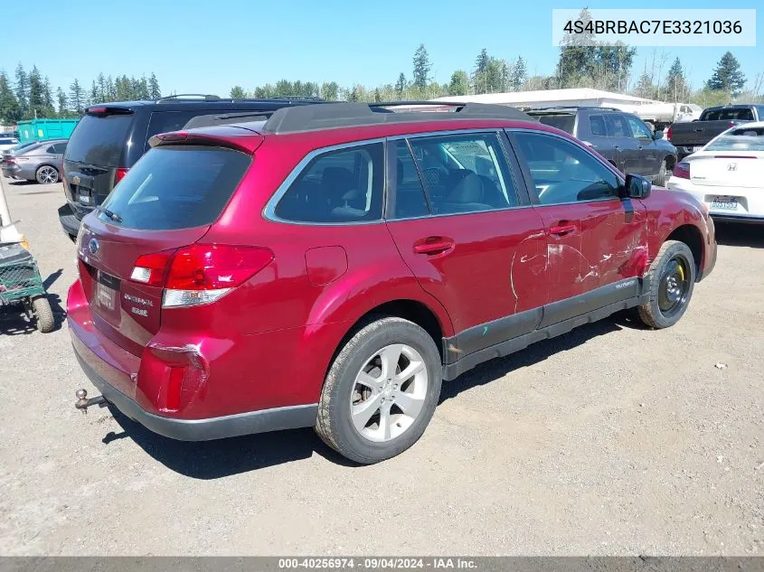 2014 Subaru Outback 2.5I VIN: 4S4BRBAC7E3321036 Lot: 40256974