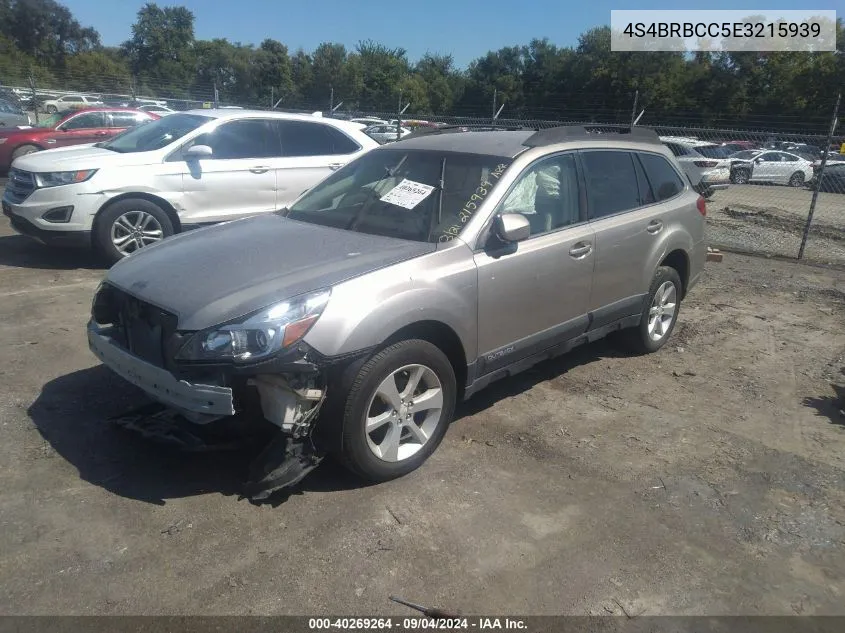 2014 Subaru Outback 2.5I Premium VIN: 4S4BRBCC5E3215939 Lot: 40269264