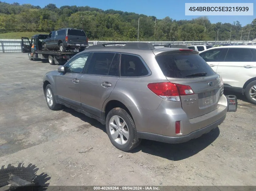 2014 Subaru Outback 2.5I Premium VIN: 4S4BRBCC5E3215939 Lot: 40269264