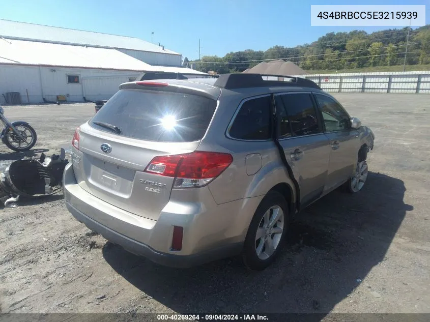 2014 Subaru Outback 2.5I Premium VIN: 4S4BRBCC5E3215939 Lot: 40269264