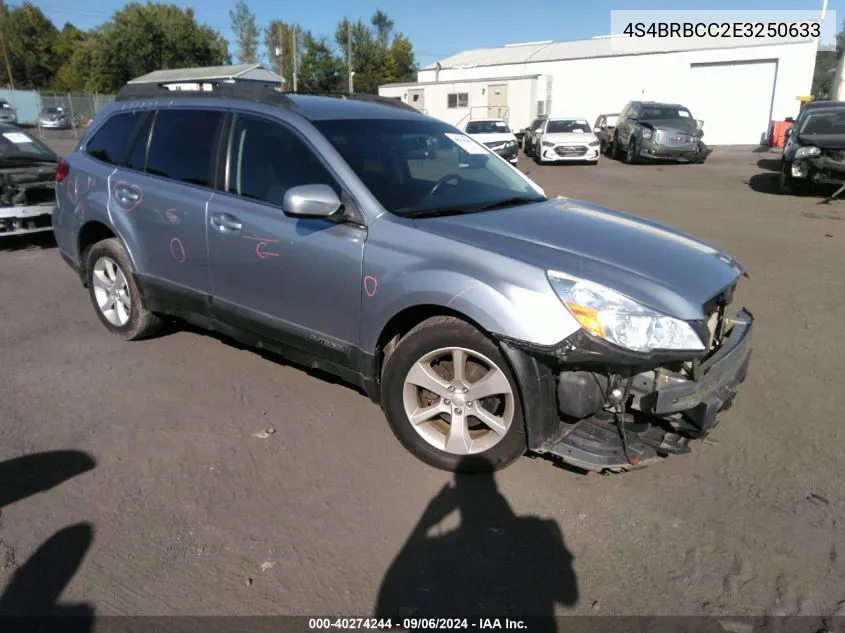 2014 Subaru Outback 2.5I Premium VIN: 4S4BRBCC2E3250633 Lot: 40274244