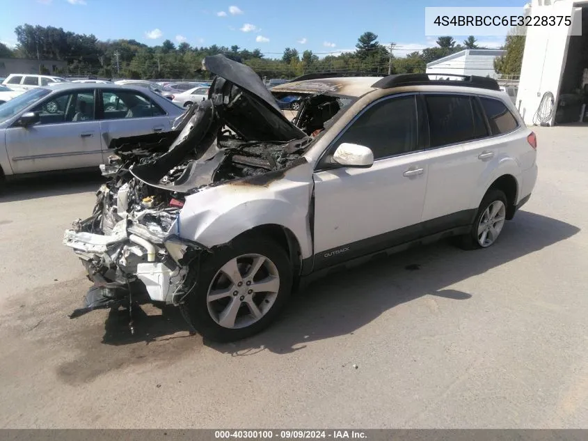 2014 Subaru Outback 2.5I Premium VIN: 4S4BRBCC6E3228375 Lot: 40300100