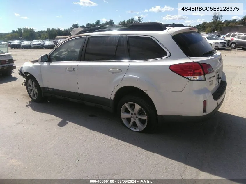 2014 Subaru Outback 2.5I Premium VIN: 4S4BRBCC6E3228375 Lot: 40300100