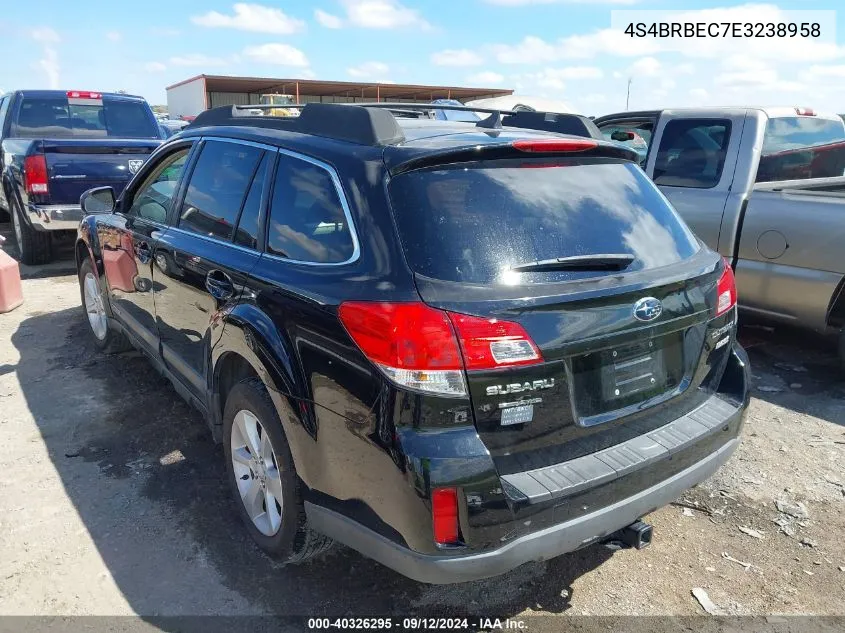 2014 Subaru Outback 2.5I Premium VIN: 4S4BRBEC7E3238958 Lot: 40326295