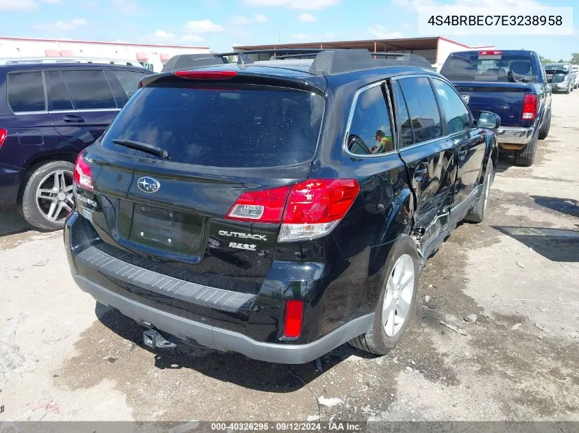 2014 Subaru Outback 2.5I Premium VIN: 4S4BRBEC7E3238958 Lot: 40326295