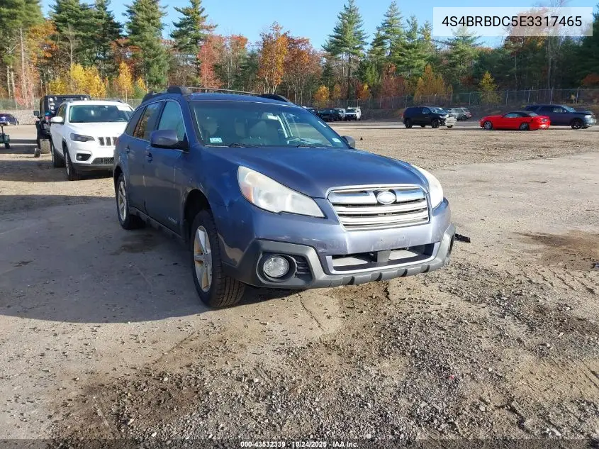 4S4BRBDC5E3317465 2014 Subaru Outback 2.5I Premium