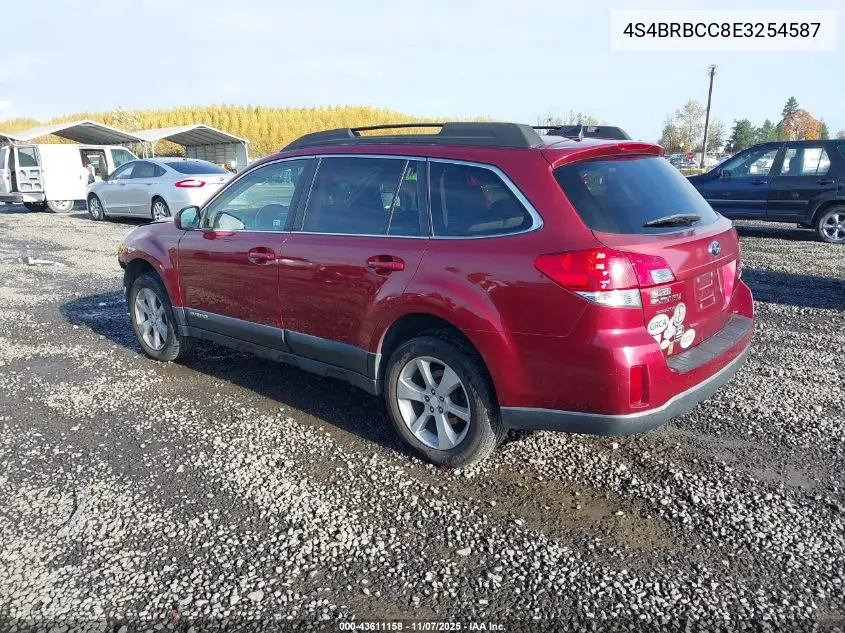 4S4BRBCC8E3254587 2014 Subaru Outback 2.5I Premium