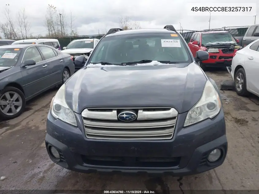 4S4BRCCC8E3257317 2014 Subaru Outback 2.5I Premium