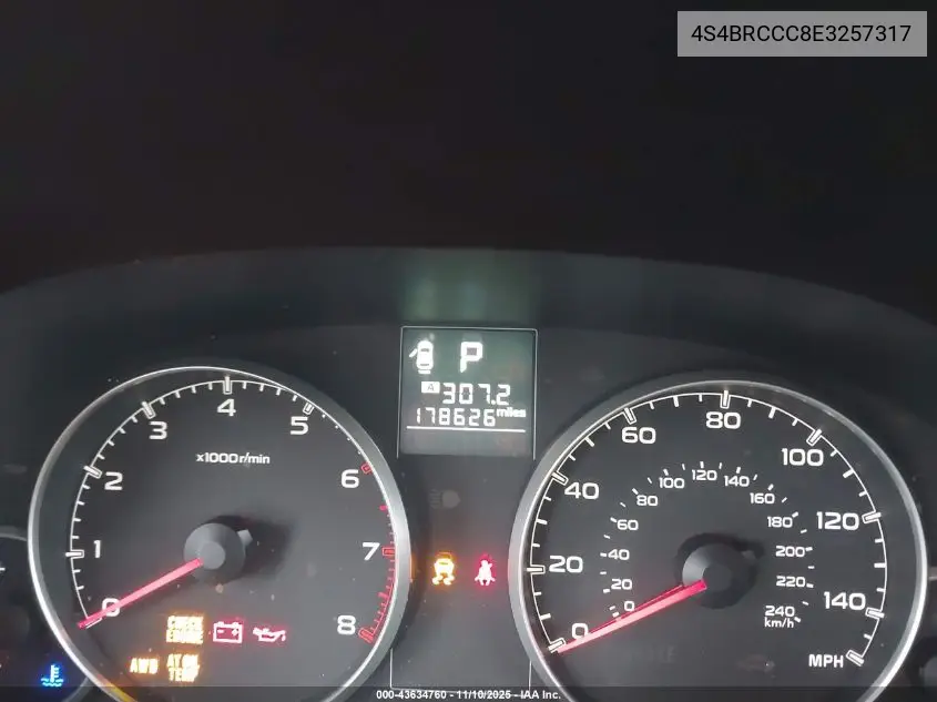 4S4BRCCC8E3257317 2014 Subaru Outback 2.5I Premium