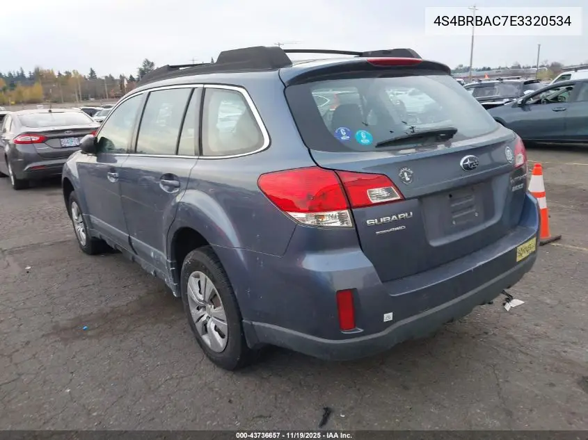 4S4BRBAC7E3320534 2014 Subaru Outback 2.5I