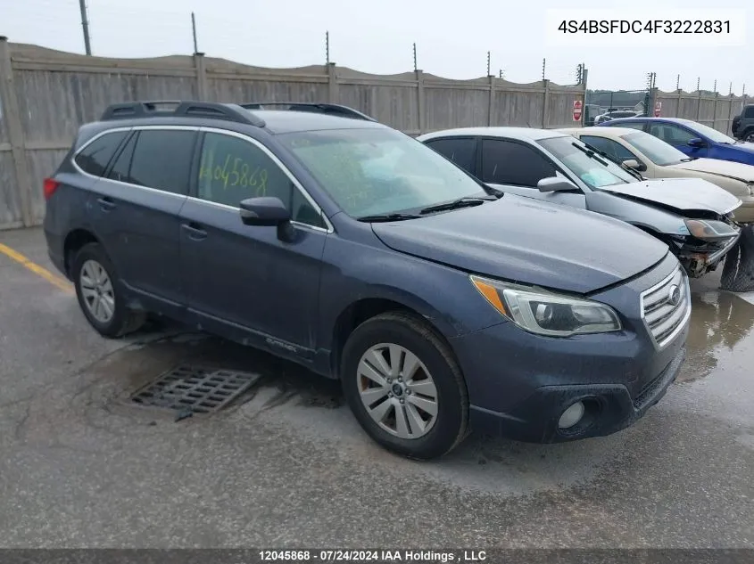 2015 Subaru Outback 3.6R VIN: 4S4BSFDC4F3222831 Lot: 12045868