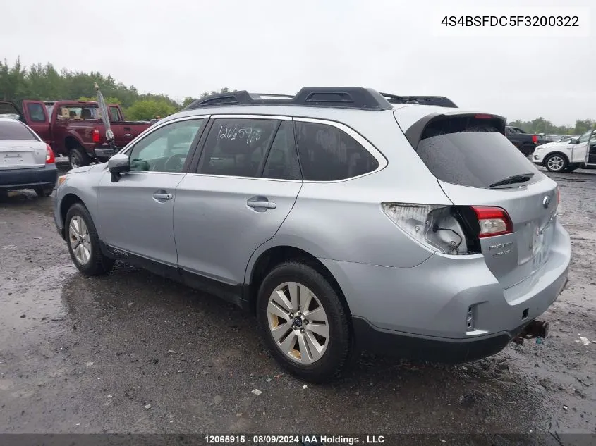 4S4BSFDC5F3200322 2015 Subaru Outback