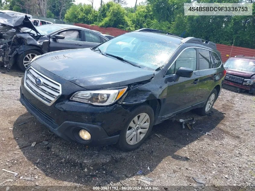 2015 Subaru Outback 2.5I Premium VIN: 4S4BSBDC9F3336753 Lot: 39671192