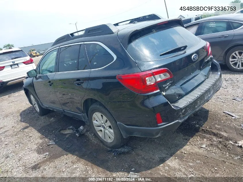 4S4BSBDC9F3336753 2015 Subaru Outback 2.5I Premium