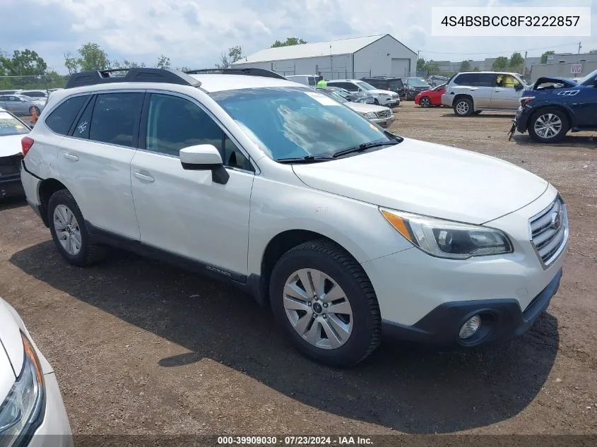 2015 Subaru Outback 2.5I Premium VIN: 4S4BSBCC8F3222857 Lot: 39909030