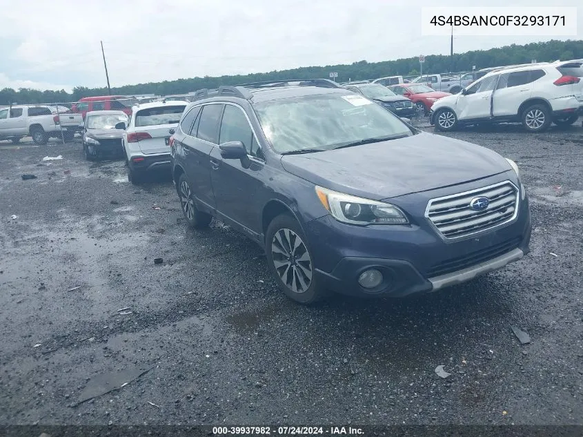 2015 Subaru Outback 2.5I Limited VIN: 4S4BSANC0F3293171 Lot: 39937982