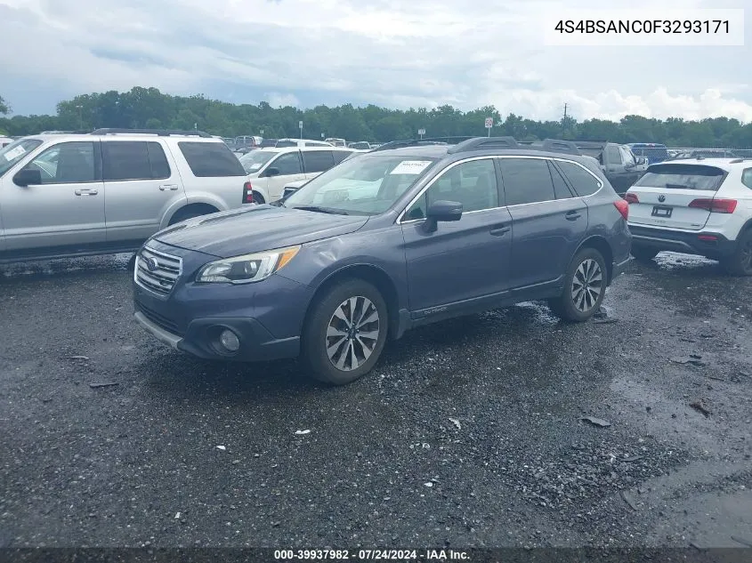 2015 Subaru Outback 2.5I Limited VIN: 4S4BSANC0F3293171 Lot: 39937982