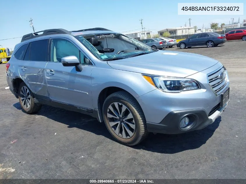 2015 Subaru Outback 2.5I Limited VIN: 4S4BSANC1F3324072 Lot: 39940665