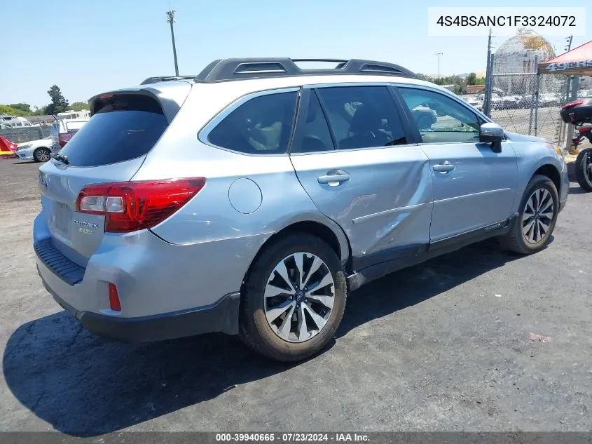 4S4BSANC1F3324072 2015 Subaru Outback 2.5I Limited