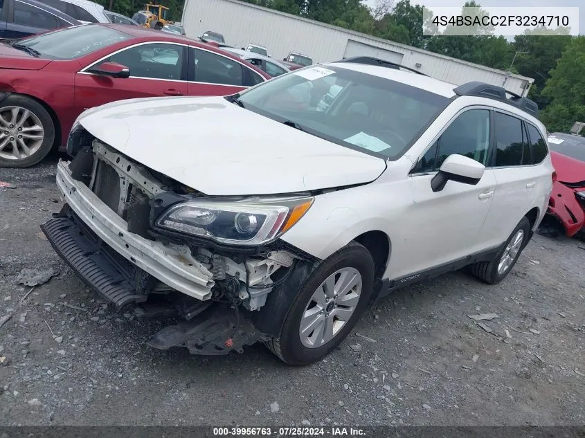 2015 Subaru Outback 2.5I Premium VIN: 4S4BSACC2F3234710 Lot: 39956763