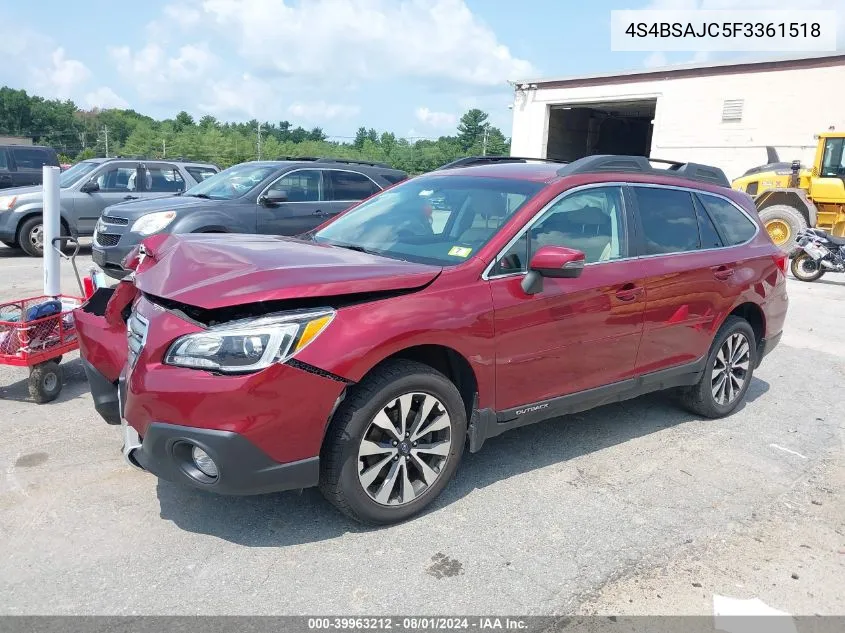 4S4BSAJC5F3361518 2015 Subaru Outback 2.5I Limited