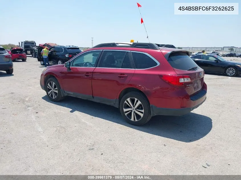 4S4BSBFC6F3262625 2015 Subaru Outback 2.5I Premium