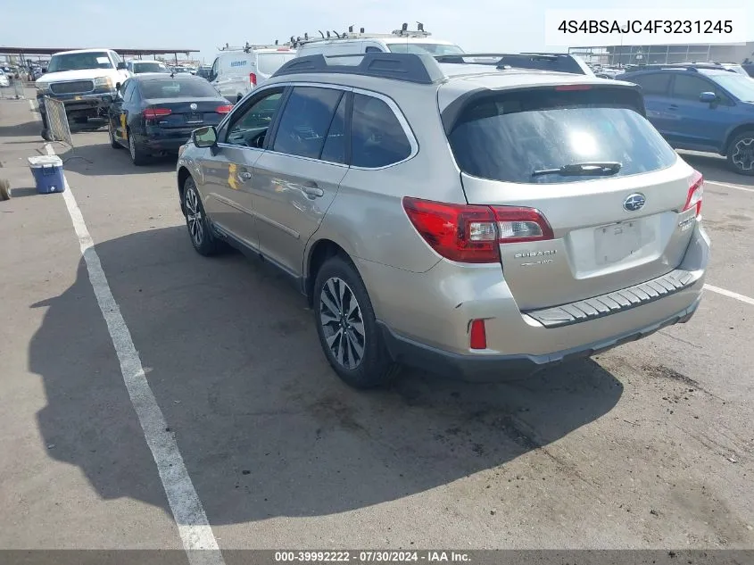 4S4BSAJC4F3231245 2015 Subaru Outback 2.5I Limited