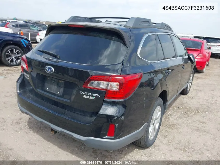 2015 Subaru Outback 2.5I Premium VIN: 4S4BSACC7F3231608 Lot: 39998570