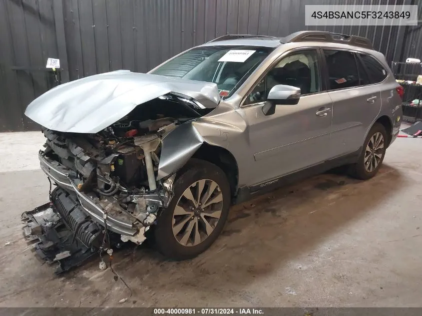 4S4BSANC5F3243849 2015 Subaru Outback 2.5I Limited