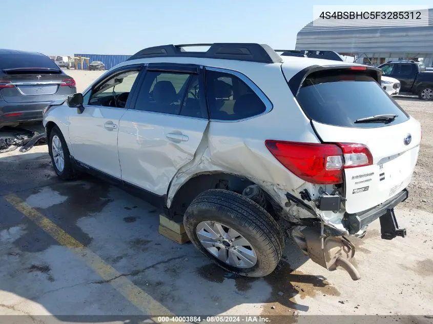 2015 Subaru Outback 2.5I Premium VIN: 4S4BSBHC5F3285312 Lot: 40003884