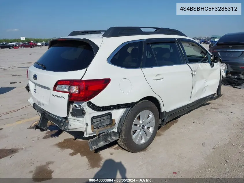 2015 Subaru Outback 2.5I Premium VIN: 4S4BSBHC5F3285312 Lot: 40003884