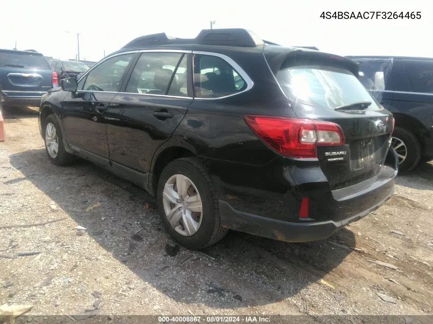 2015 Subaru Outback 2.5I VIN: 4S4BSAAC7F3264465 Lot: 40008867