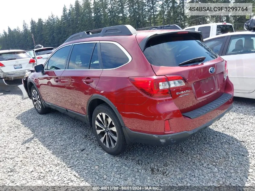 2015 Subaru Outback 2.5I Limited VIN: 4S4BSALC9F3299764 Lot: 40013700