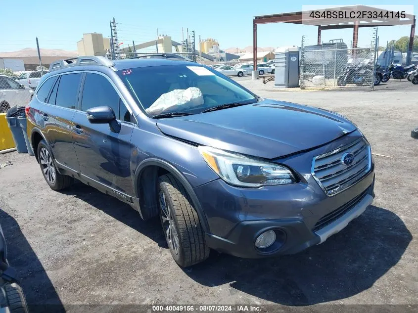 2015 Subaru Outback 2.5I Limited VIN: 4S4BSBLC2F3344145 Lot: 40049156