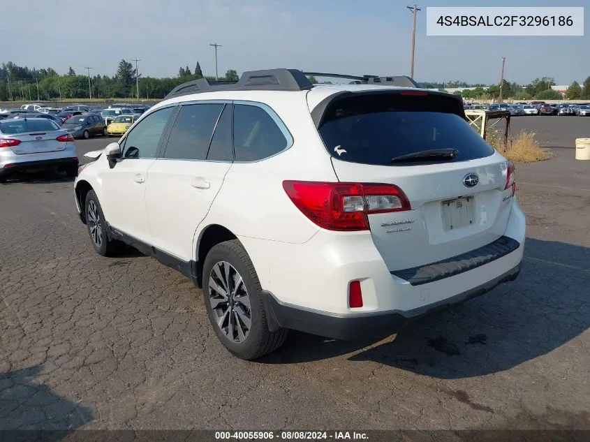 2015 Subaru Outback 2.5I Limited VIN: 4S4BSALC2F3296186 Lot: 40055906