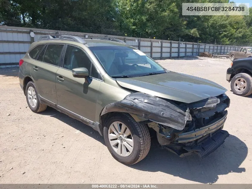 2015 Subaru Outback 2.5I Premium VIN: 4S4BSBFC8F3284738 Lot: 40065222