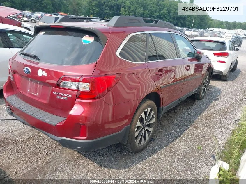 2015 Subaru Outback 2.5I Limited VIN: 4S4BSALC9F3229701 Lot: 40088644