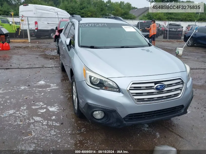 2015 Subaru Outback 2.5I Premium VIN: 4S4BSBCC4F3276835 Lot: 40095814