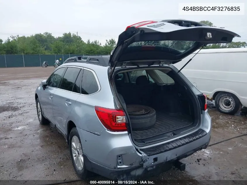 4S4BSBCC4F3276835 2015 Subaru Outback 2.5I Premium