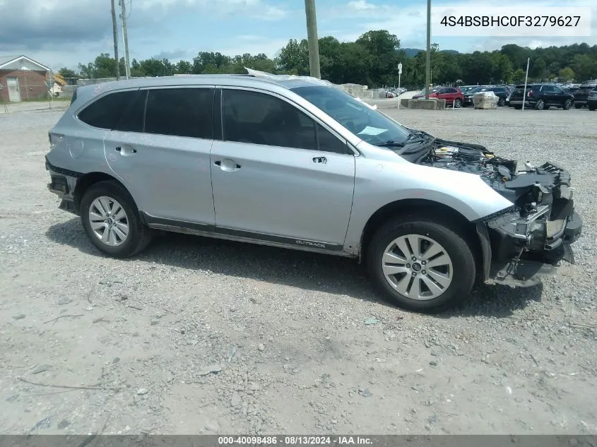 2015 Subaru Outback 2.5I Premium VIN: 4S4BSBHC0F3279627 Lot: 40098486