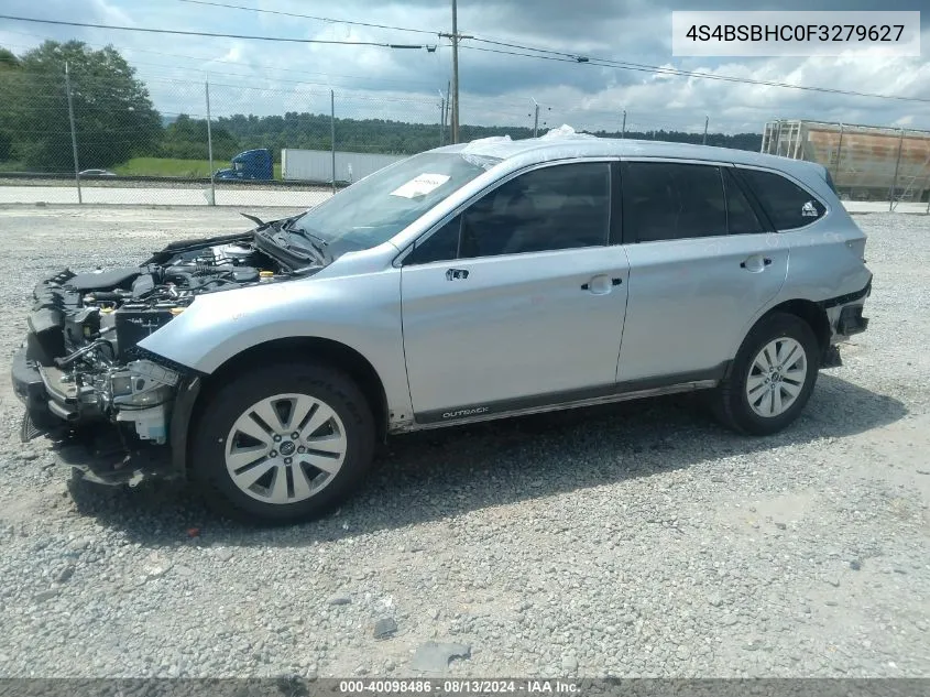 2015 Subaru Outback 2.5I Premium VIN: 4S4BSBHC0F3279627 Lot: 40098486