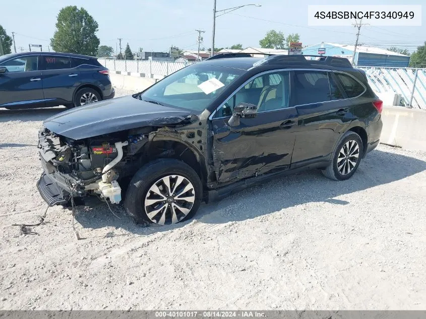 2015 Subaru Outback 2.5I Limited VIN: 4S4BSBNC4F3340949 Lot: 40101017