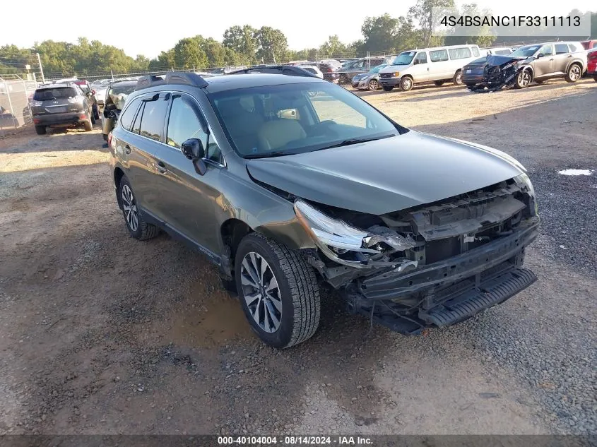 2015 Subaru Outback 2.5I Limited VIN: 4S4BSANC1F3311113 Lot: 40104004