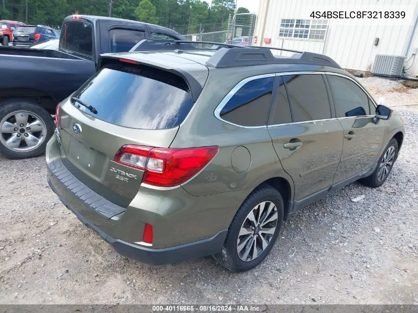 2015 Subaru Outback 3.6R Limited VIN: 4S4BSELC8F3218339 Lot: 40116665