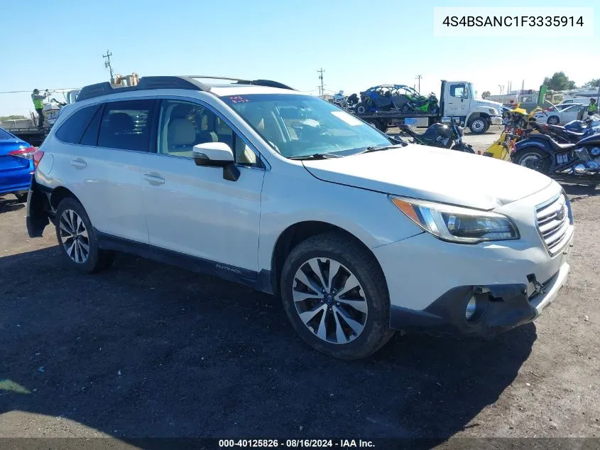 2015 Subaru Outback 2.5I Limited VIN: 4S4BSANC1F3335914 Lot: 40125826