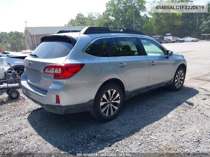 2015 Subaru Outback 2.5I Limited VIN: 4S4BSALC1F3220619 Lot: 40188719