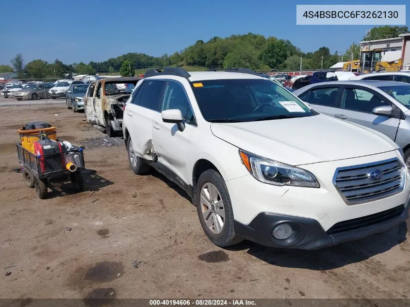 2015 Subaru Outback 2.5I Premium VIN: 4S4BSBCC6F3262130 Lot: 40194606