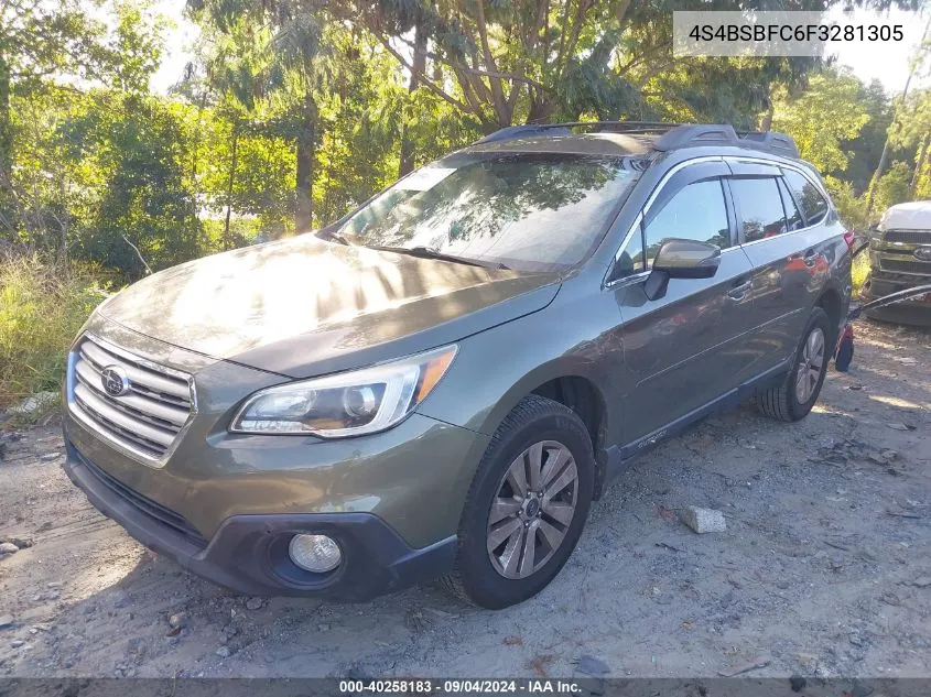 2015 Subaru Outback 2.5I Premium VIN: 4S4BSBFC6F3281305 Lot: 40258183