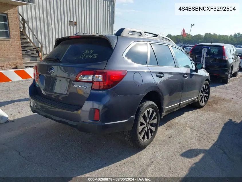 2015 Subaru Outback 2.5I Limited VIN: 4S4BSBNCXF3292504 Lot: 40268875